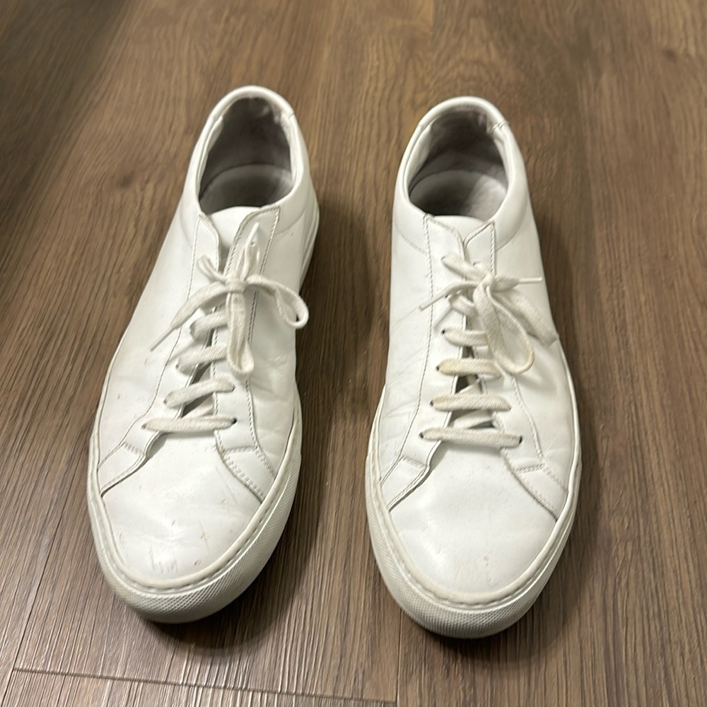 Common Projects Men's Achilles Leather Low-Top Sneakers, White 44EU/11US